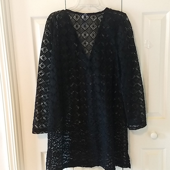 BOHO LACE NWOT Black BEACH COVER UP 🌞🌞 - Picture 4 of 5